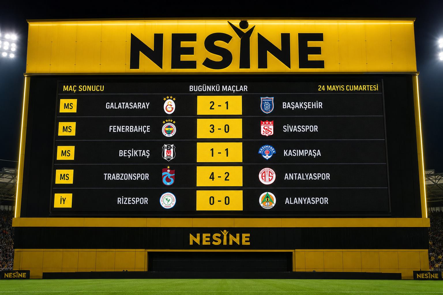 Nesine sports betting scoreboard
